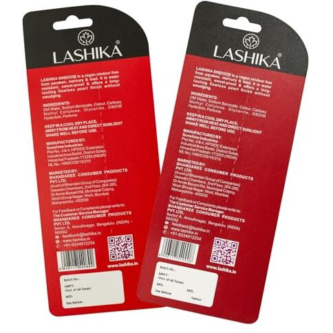 Lashika Sindoor-Red & Maroon  Vegan, Water-Resistant & Long-Lasting-Pack Of 2| 7Ml Each
