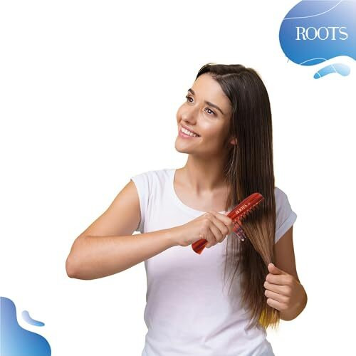 Roots - Classic Brown Wide Teeth Handle Comb - Hair Comb For Men And Women - Style Your Hair Hassle-Free - Light Weight For Healthy & Stylish Hair - Pack Of 1 - Model No.41
