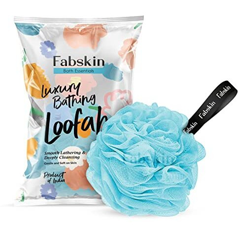 Fabskin Loofah For Bathing | Bath Shower Loofah Sponge Scrubber Exfoliator For Women And Men | Bathing Sponge | Body Wash Scrub For Bathing | Bath Scrubber For Body (Blue)