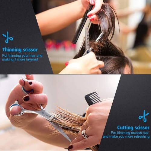 Maycreate  Professional Hair Cutting Barber Scissors Kit - 6.7 Inch Hairdressing Scissors With 3 Combs, Haircut Cloak And Hair Clips Hairdresser For Men And Women ( 9Pcs)