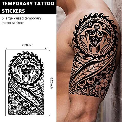 Maycreate 35 Sheets Temporary Tattoo Sticker For Men Black Tatto Sticker Beast On Arm Waterproof Large Tattoo Stickers Assorted Tatto Sticker