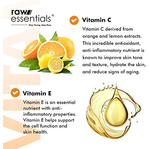 Raw Essentials Vitamin C Cleansing And Brightening Face Wash, Orange And Lemon Extracts, Aloe Vera, Vitamin E, Licorice Extracts, Mint (Menthol) For All Skin Types, (150Ml, Pack Of 1), Face Wash For Men & Women, 100% Natural Actives, Sulphate & Paraben Free