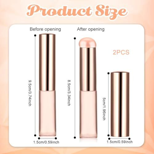 Maycreate 2Pcs Silicone Lip Applicator Silicone Lip Brush Lip Balm Lipstick Applicator With Dustproof Cap For Lipstick, Lip Gloss, Lip Tint, Lip Mask, Concealer Applicator - Pink