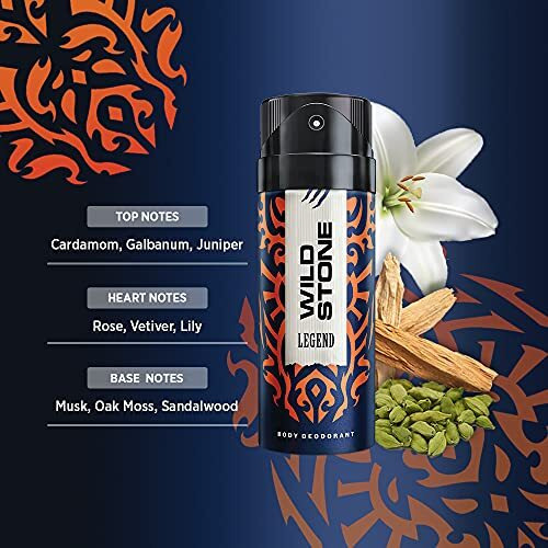 Wild Stone Legend Deodorants For Men, Long Lasting Masculine Body Spray, Pack Of 2 (225Ml Each)