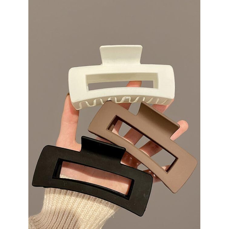 Bakefy -4 Pcs Extra Large Claw Clips Hair Clips For Thick Hair And Long Hair, Jumbo Claw Clips, Oversized Matte Non-Slip Hair Clips For Women, Big Strong Hold Jaw Clip (Neutral),Assorted
