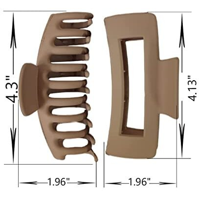 Bakefy -4 Pcs Extra Large Claw Clips Hair Clips For Thick Hair And Long Hair, Jumbo Claw Clips, Oversized Matte Non-Slip Hair Clips For Women, Big Strong Hold Jaw Clip (Neutral),Assorted
