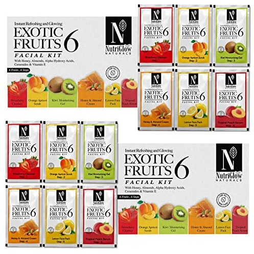 Nutriglow NaturalS Exotic Fruit Facial Kit With Honey, Vitamin E For Radiant Glow,Pack Of 2 (60 Gm Each)