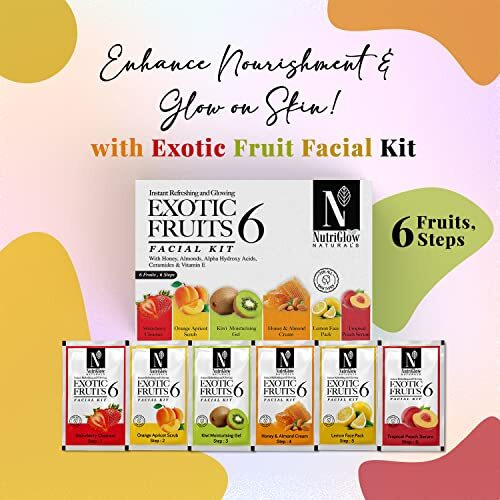 Nutriglow NaturalS Exotic Fruit Facial Kit With Honey, Vitamin E For Radiant Glow,Pack Of 2 (60 Gm Each)