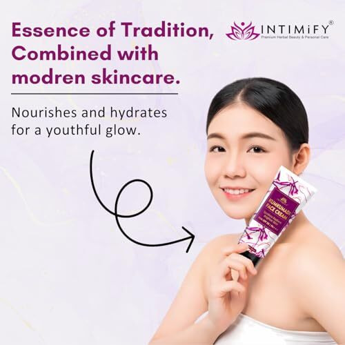 Intimify Kumkumadi Face Cream For Glowing Skin | Enriched With Kumkumadi, Rosemary, Turmeric | Suits All Skin Types 50 Gm