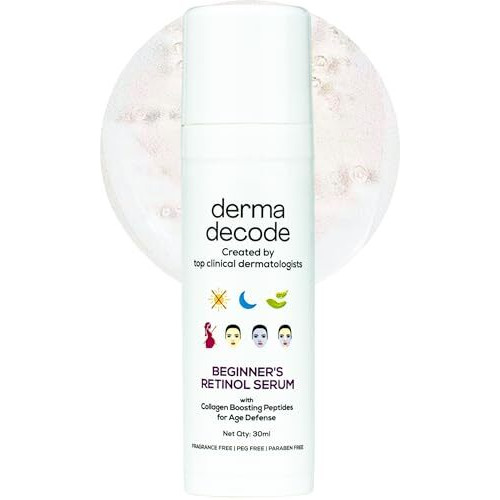 Derma Decode 0.5% Retinol Face Serum - Anti Aging For Beginners, 30 Plus, 40 Plus|Collagen Boost, Reduces Wrinkles, Skin Lift & Firming - Retinol Night Serum For Youthful Skin - 30Ml (Pack Of 1)