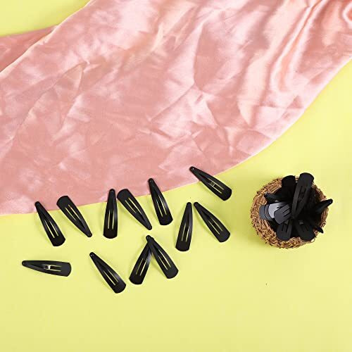 Hp High Profile Black Tic Tac Hair Clips Korean Hair Accessories Tick Tack Pins For Women And Girls (Pack Of 24) Matte Black Colour- Size 5 Cm