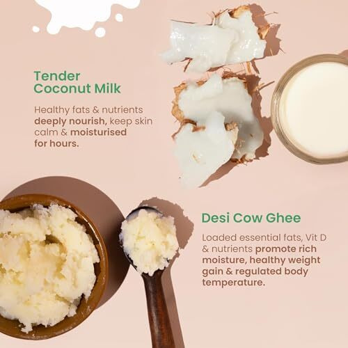 Nat Habit Baby Malai Lotion |Tender Coconut| Baby Body Lotion For Intense Nurture, Moisturizer For Deep Nourishment & Skin Barrier Protection | 100% Natural, Chemical-Free Baby Cream | 200Ml