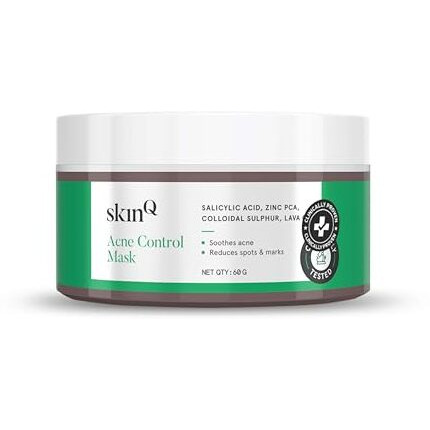 Skinq Acne Control Mask | Salicylic Acid, Niacinamide & Zinc Pca | Bha Based Face Mask For Acne | Reduces Clogging Of Skin Pores | Helps Control Skin Oiliness | All Skin Types | Women & Men (60G)