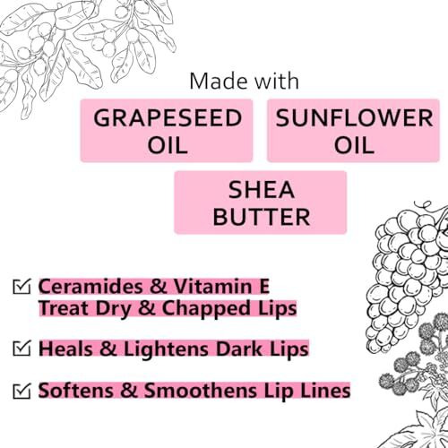 Lavenza Ph Based Natural Pink Lipstain & Lip Balm (2In1) | Water-Proof Long Lasting Pink Shade, Gentle & Nourishing| With Plant Butters, Oils And Floral Extracts| Free From Synthetic Base & Cheap Fillers | Safe For Kids, Teens | 5Gm