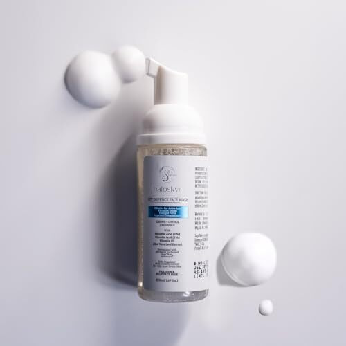S For Skin - Zit Defence Ultra Gentle Foaming Face Wash | 2% Salicylic Acid,1% Glycolic Acid,Vitamin B5 & Aloe Vera Leaf Extracts | Sulphate Free, With Zinc For Acne Or Pimples | 50Ml