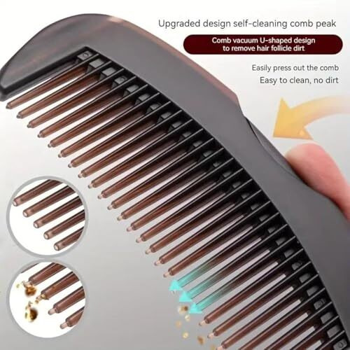 Prechana Dandruff Comb Energy Massage Comb Scalp Brush For Dandruff Removal, Lice Remover Products, Hair Dressing Comb, Plastic, Brown, Unisex
