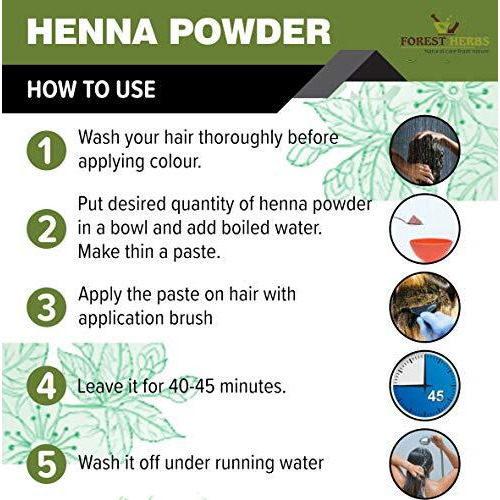The Forest Herbs Natural Care From Nature Organic Henna Powder For Hair Colour And Growth, 200G - (Brown) Redish
