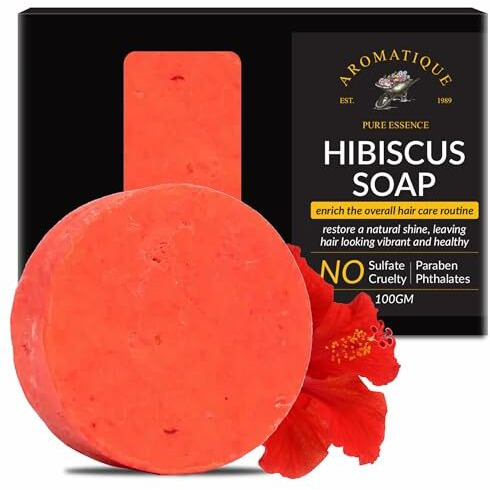 Aromatique Hibiscus Shampoo Bar | Vegan & All-Natural | Strengthens & Revitalizes Weak, Damaged Hair | Paraben-Free & Sulfate-Free (1)