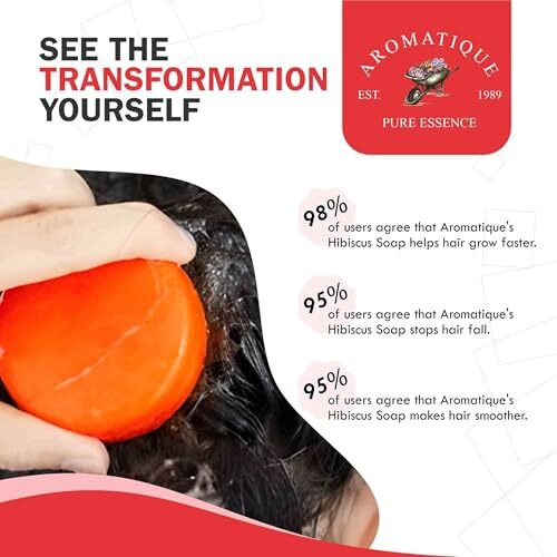 Aromatique Hibiscus Shampoo Bar | Vegan & All-Natural | Strengthens & Revitalizes Weak, Damaged Hair | Paraben-Free & Sulfate-Free (1)