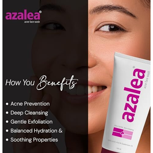 Apple Therapeutics Azalea Acne Face Wash For Acne Prone & Oily Skin | Dermatologist Recommended Gentle Cleanser For Glow & Radiance | Protein Based Acne Face Wash | 100Ml