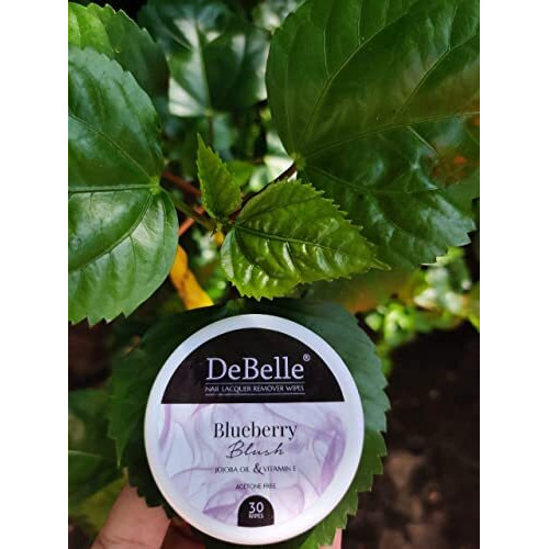 Debelle Nail Polish Remover Wipes - Blueberry Blush |Acetone Free| Enriched With Jojoba Oil, Olive Oil &Vitamin E|(30 Pads)