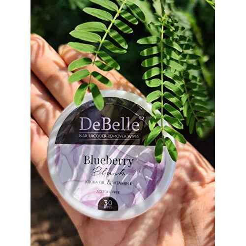 Debelle Nail Polish Remover Wipes - Blueberry Blush |Acetone Free| Enriched With Jojoba Oil, Olive Oil &Vitamin E|(30 Pads)
