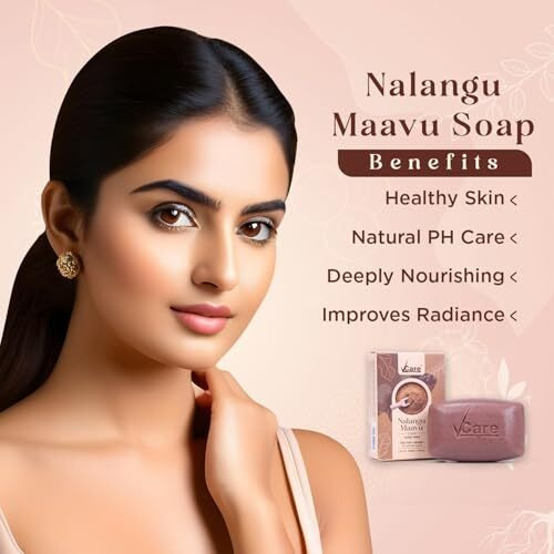 Vcare Nalangu Maavu Soap For Men And Women|76% Tfm Grade 1 Sunni Pindi For Bright Skin Bathing Soap Bar - 100Gm Buy 3 Get 1 Free