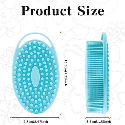 Inovera Silicone Bath Brush | Soft Body Wash Bathing Scrubber | Exfoliating Shower Brushes (Light Blue)