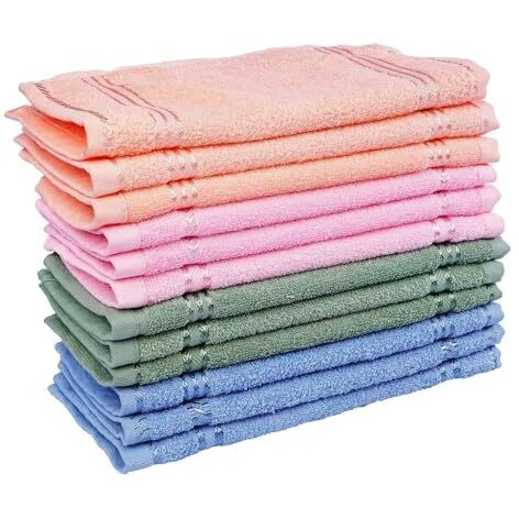 Oras Luxury Pack Of Cotton Pieces Face Towel | Hanky | Handkerchief | Napkins | Ultra Soft | Extra Absorbent, Small Size 25'  25' Cm (Multi, Set Of 6)
