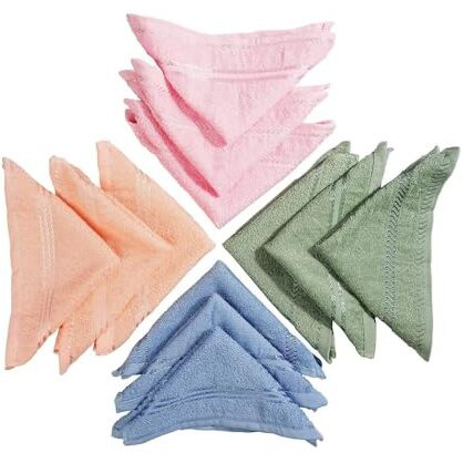 Oras Luxury Pack Of Cotton Pieces Face Towel | Hanky | Handkerchief | Napkins | Ultra Soft | Extra Absorbent, Small Size 25'  25' Cm (Multi, Set Of 6)