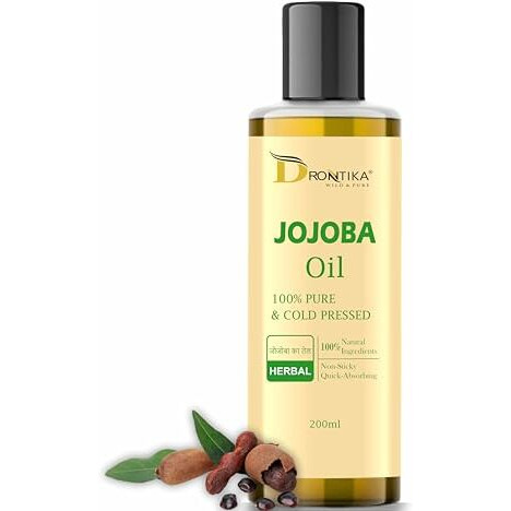 Drontika Wild & Pure Cold Pressed Jojoba Oil For Hair Growth, Face Glow & Skin  200Ml 100% Pure, Organic, Virgin & Unrefined | For Hair Growth, Radiant Skin & Moisturization