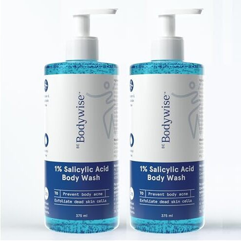 Be Bodywise 1% Salicylic Acid Body Wash 750 Ml | Pack Of 2 | Refreshing Showering Gel That Helps To Prevent Body Acne & Cleanse Skin | Paraben And Sls Free