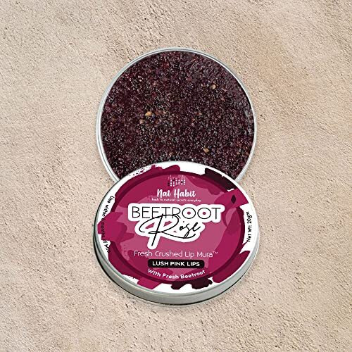 Nat Habit Beetroot Rose Lip Care - Lip Mask & Scrub, Dry & Dark Lips Lightening, Vitamin E, Chemical Free (12Gm, 1)