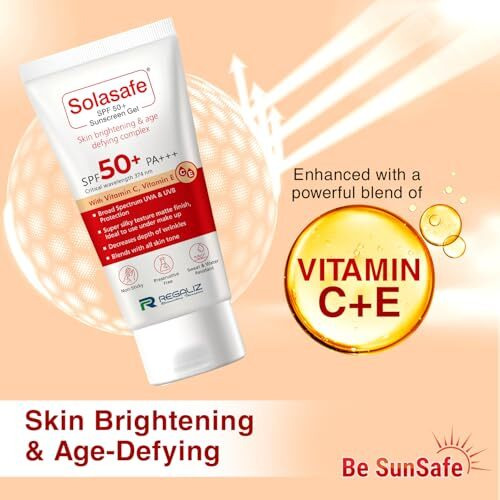 Solasafe Sunscreen Spf 50 | Broad Spectrum Uva & Uvb Protection | Lightweight, Non-Greasy Formula