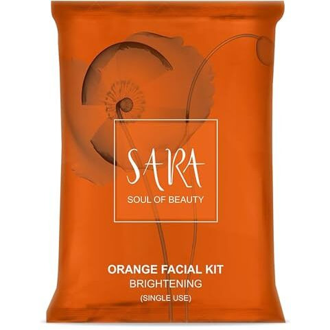 Sara Orange Facial Kit For Skin Cleansing & Brightening, 40Gm | For Single Use