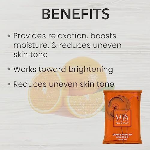 Sara Orange Facial Kit For Skin Cleansing & Brightening, 40Gm | For Single Use