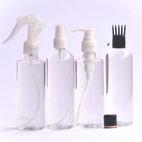 Limat 200Ml Spray Bottles Small, Hair Spray Bottles Empty, Hair Water Spray Bottles For Hair Oiling Bottle, Beauty Water, Perfume, Rosemary, Travel Toiletry Small Plastic Bottles (Pack Of 4)