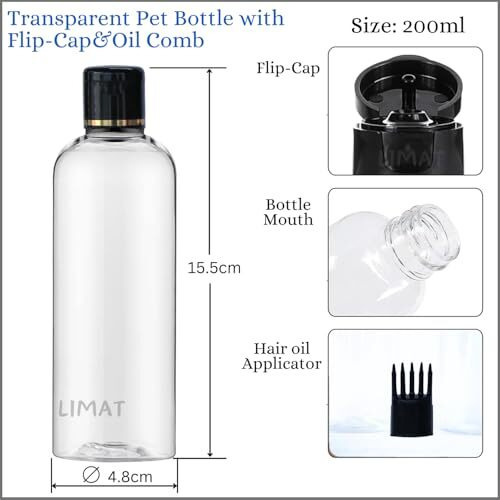 Limat 200Ml Spray Bottles Small, Hair Spray Bottles Empty, Hair Water Spray Bottles For Hair Oiling Bottle, Beauty Water, Perfume, Rosemary, Travel Toiletry Small Plastic Bottles (Pack Of 4)