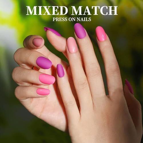 Massmot 24 Color Press On Nails Sets, 576Pcs Glossy Colored Straight Fake Nails, Full Cover Artificial Fingernails Acrylic Tips Manicure Design Decor For Women Girls Diy Nail (Short Oval Nails)