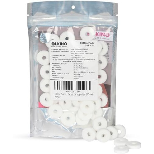 Olkino Cotton Pads (Pack Of 50) For Nano-Cure Obs-100 Facial Steamer Vaporizer (White)