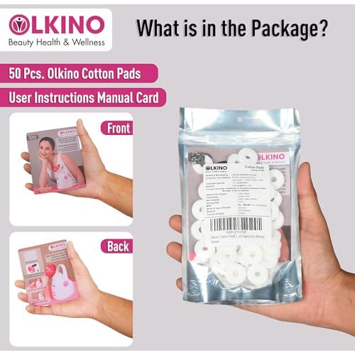 Olkino Cotton Pads (Pack Of 50) For Nano-Cure Obs-100 Facial Steamer Vaporizer (White)