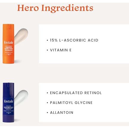 Foxtale Day & Night Serum Kit | 15% Vitamin C Face Serum + 0.15% Retinol Anti-Ageing Night Cream | Get Radiant, Bright Skin & Reduce Fine Lines & Wrinkles | For Men & Women Both