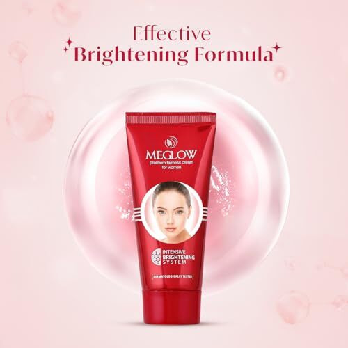 Meglow By Leeford | Skin Brightening Moisturizer Cream For Women| Hydrates, Repairs, Radiates | Reduces Dark Spots, Melanin, Melasma | Prevents Pigmentation | Even Tone Pack Of 2 (30G Each)