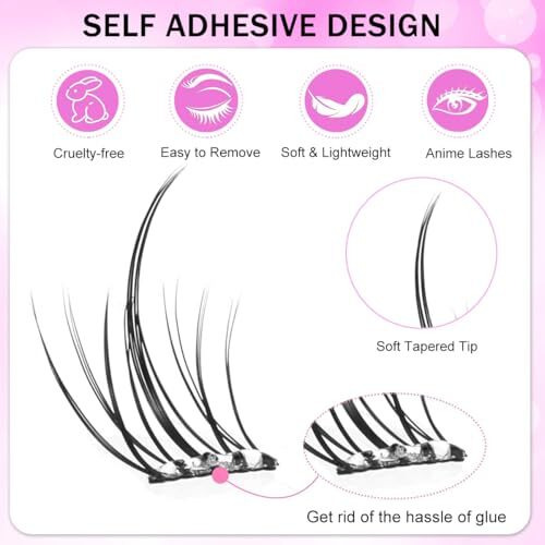 Maycreate 120Pcs Self Adhesive Eyelashes, Self Adhesive Eyelash Clusters, Lash Clusters Press On Lashes Self Stick Cluster Lashes Pre Glued Eyelash Clusters With Tweezer No Glue Needed