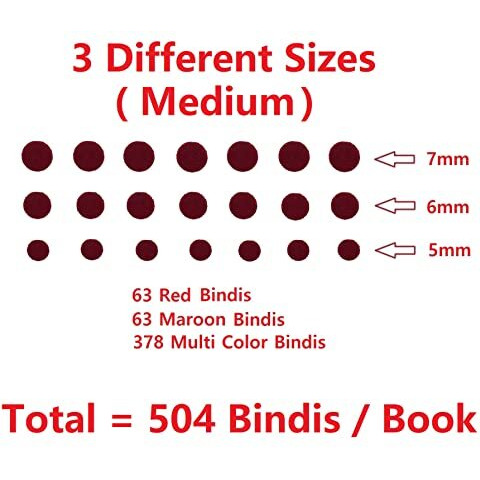 Vama Fashions Simple Plain Round Multicolour Forehead Sticker Kumkum Spiral Bindi Booklet For Women & Girls (Medium Bindi Small Book - 504 Bindis)