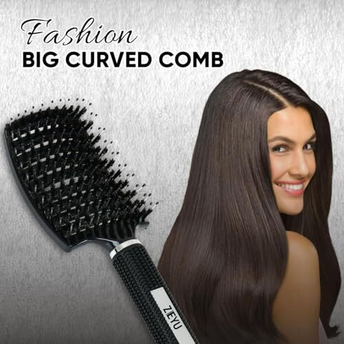 Zeyu Detangler Pain Free Boar Bristles | Hair Brush For Women, Men, Kids, Dry And Wet Detangling Hair Brush | Hair Brush For Men & Women | Flexible & Soft Nylon Bristles | Detangle Curling And Frizz Control Long Lasting Curles & Waves - For All Hair Types