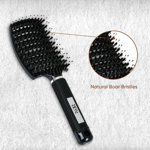Zeyu Detangler Pain Free Boar Bristles | Hair Brush For Women, Men, Kids, Dry And Wet Detangling Hair Brush | Hair Brush For Men & Women | Flexible & Soft Nylon Bristles | Detangle Curling And Frizz Control Long Lasting Curles & Waves - For All Hair Types