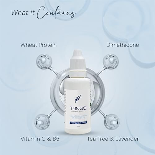Tango Anti-Frizz Hair Serum 30 Ml| Dermatologist Prescribed Leave-In Nutrient Serum With Vitamin Ace For Ultimate Shine Frizz Control Detangle & Damaged Hair
