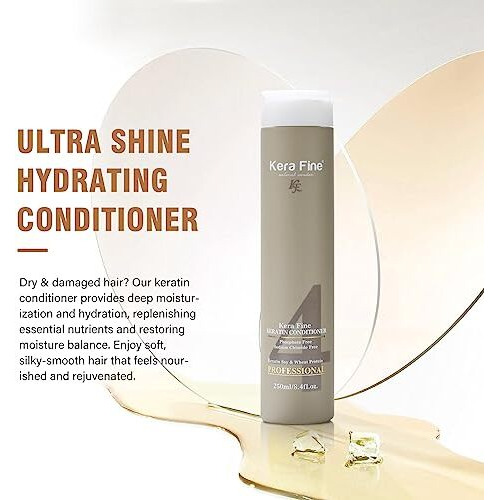 Kera Fine Keratin Conditioner | 250Ml | Sulfate, Paraben, Phosphate & Sodium Chloride Free | Keratin Soy & Wheat Protein | Professional Use