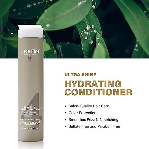 Kera Fine Keratin Conditioner | 250Ml | Sulfate, Paraben, Phosphate & Sodium Chloride Free | Keratin Soy & Wheat Protein | Professional Use